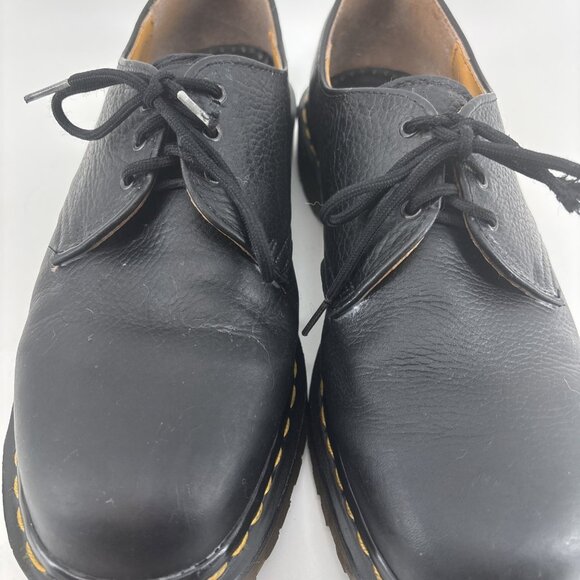Dr Martens 1A89 Black Derby Lace Up Shoes Size 10 - Picture 3 of 16
